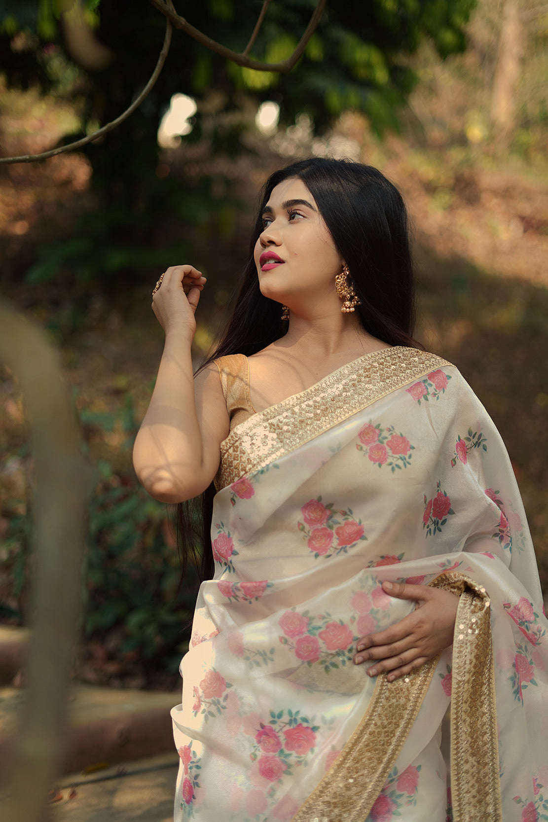 Floral Dreams Organza Saree