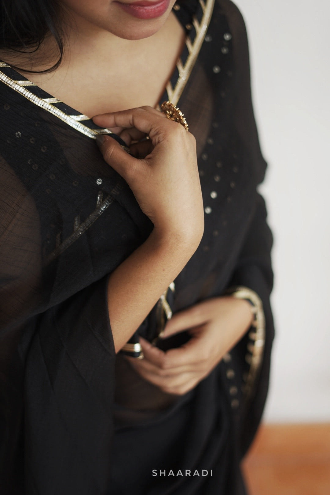 Black Gota Saree