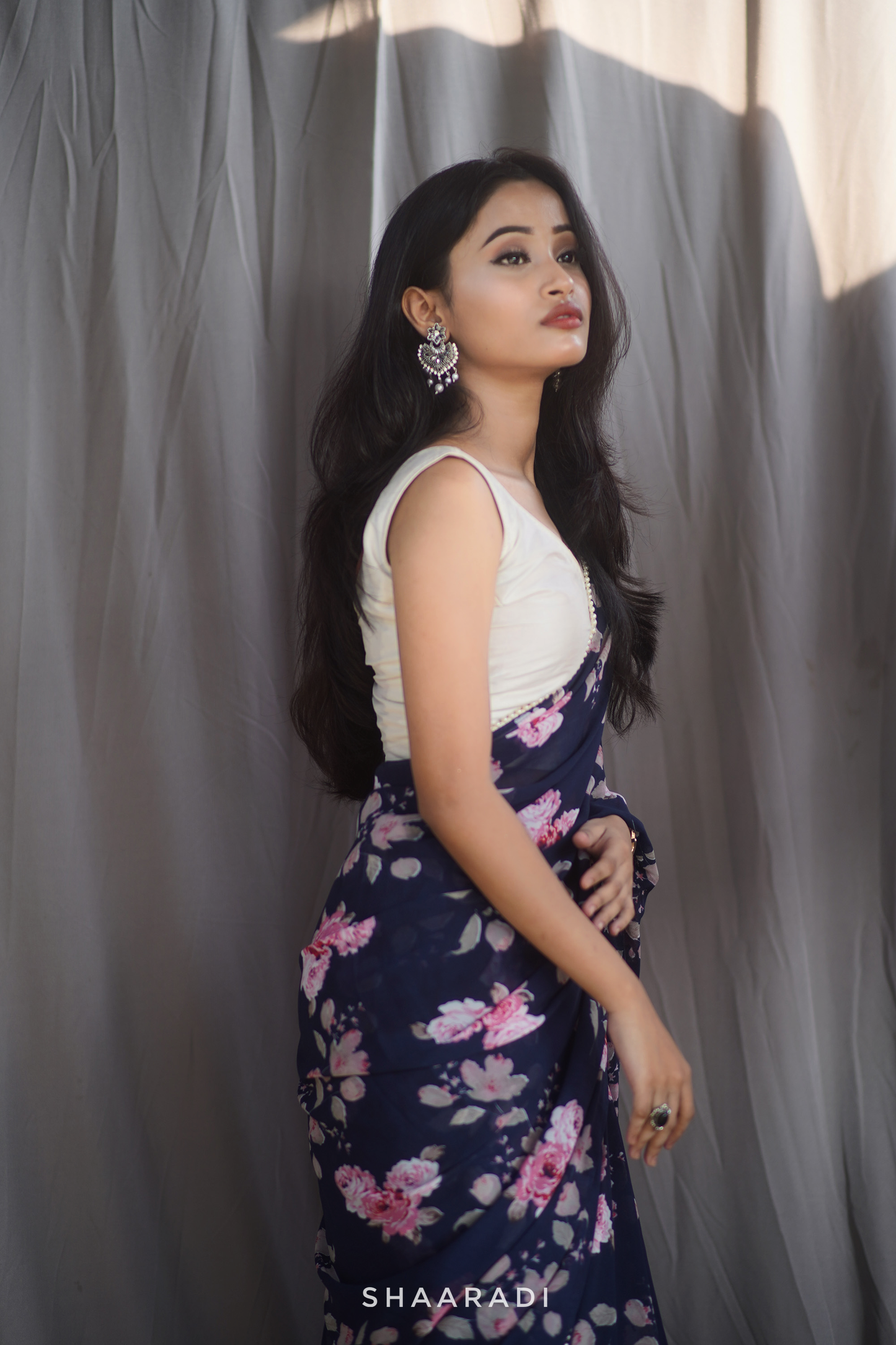 Iris Floral Saree