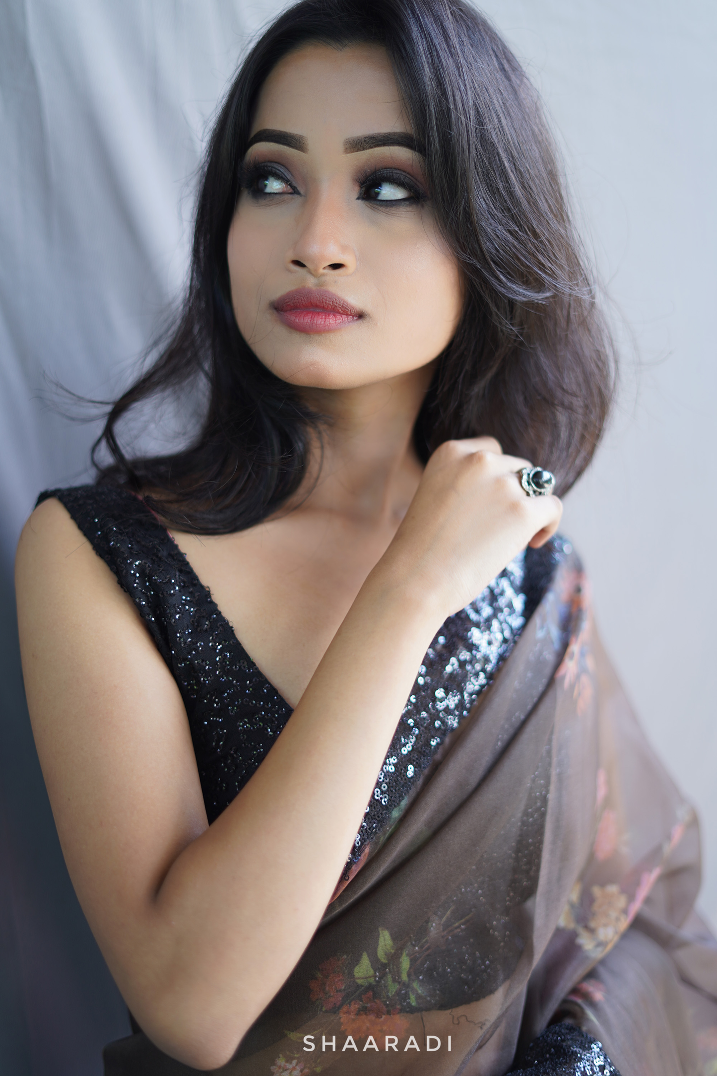 Viola Sequinned Organza Saree