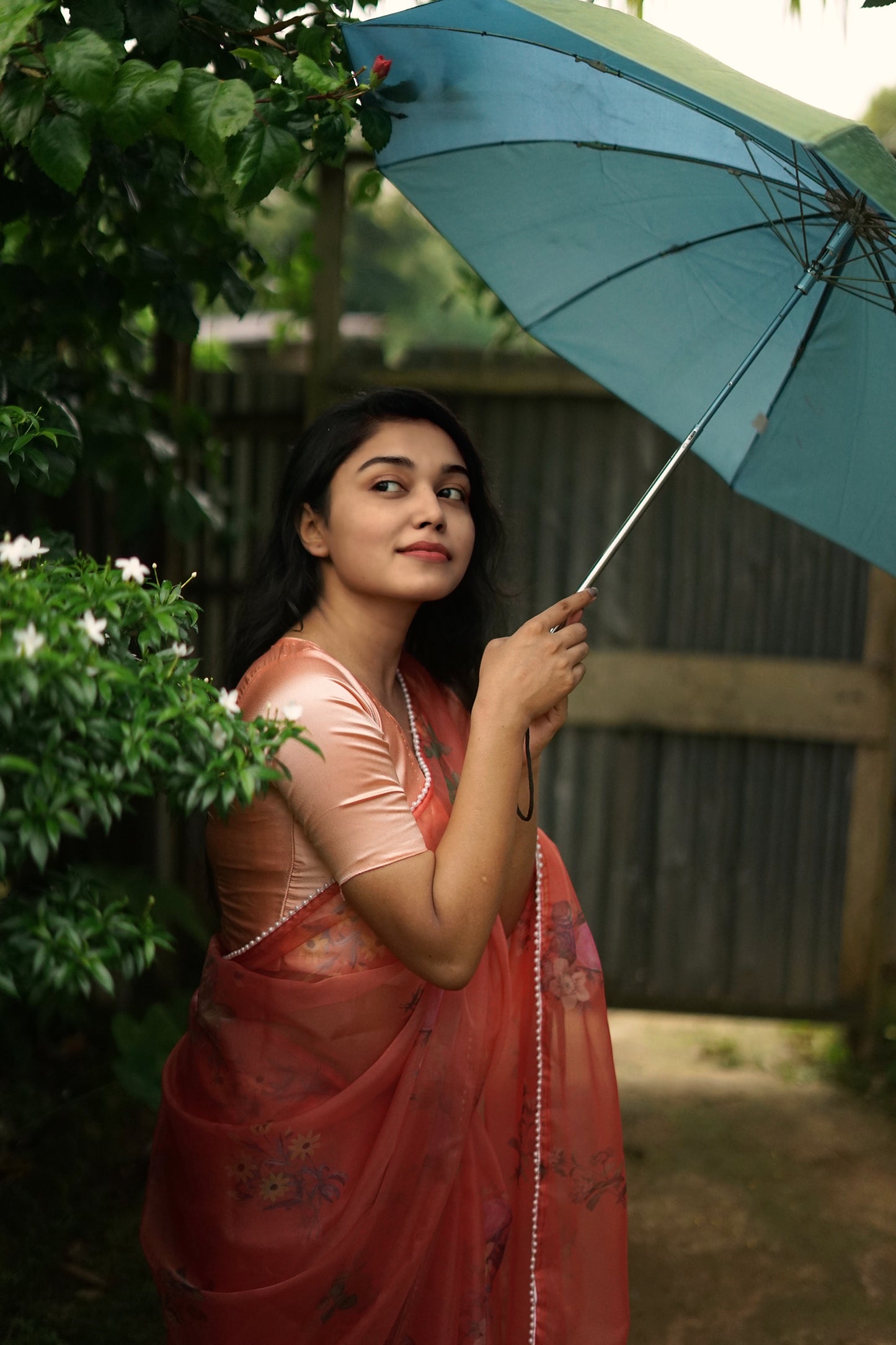 Pretty in peach Organza Saree