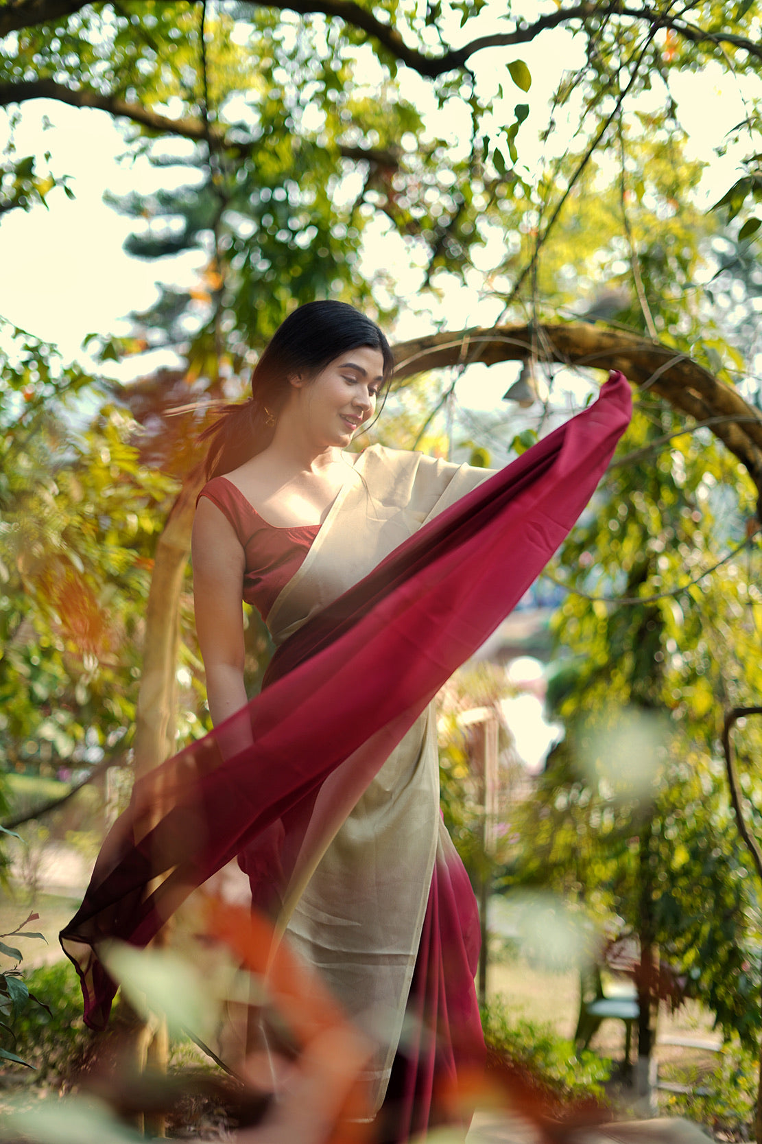 Dual Hues on Chiffon