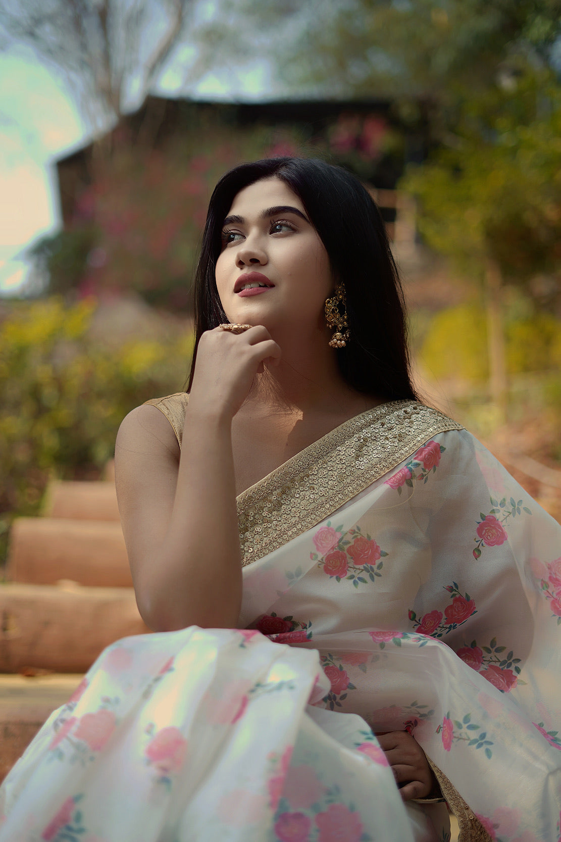 Floral Dreams Organza Saree