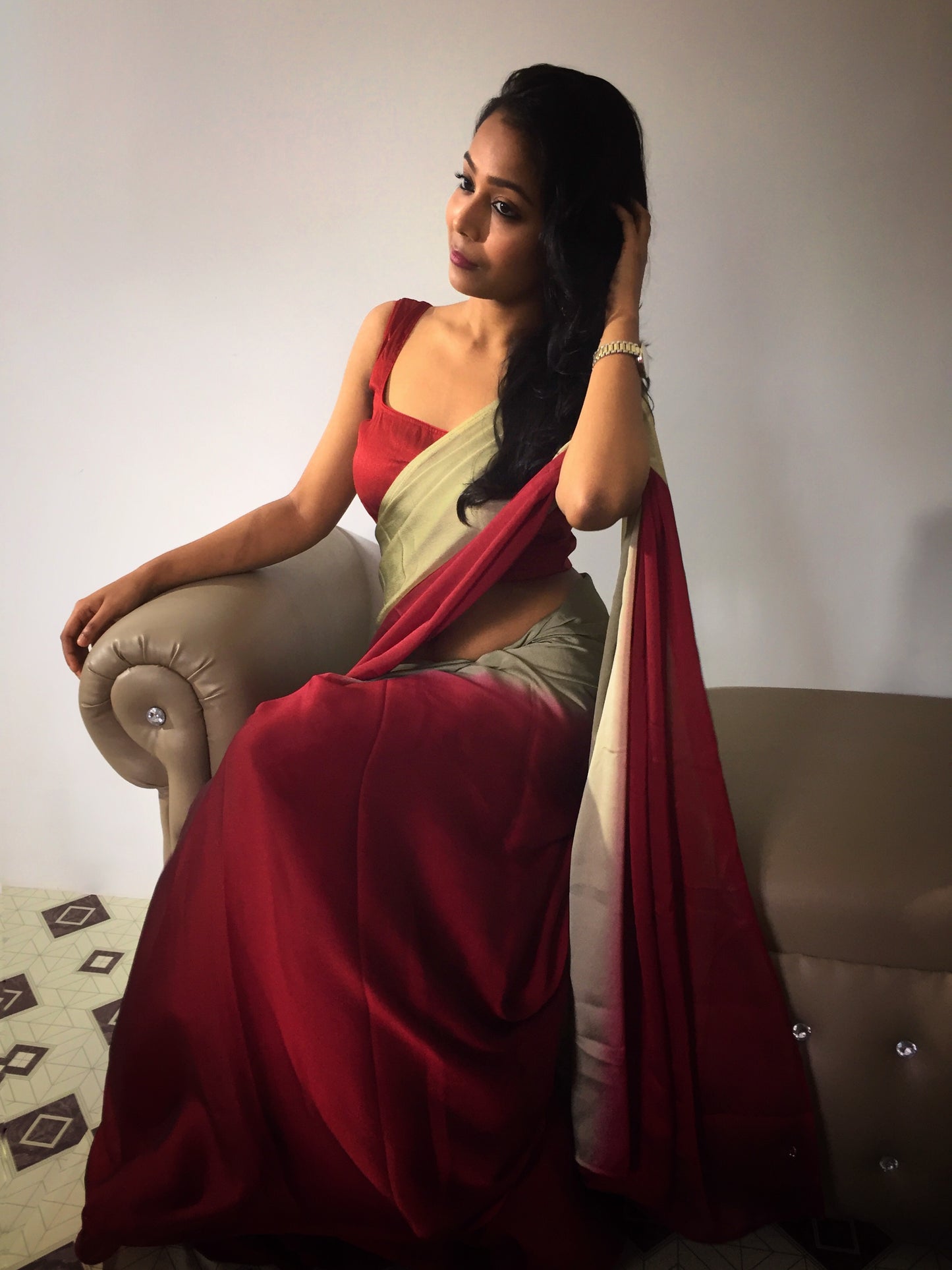 Dual Hues on Chiffon