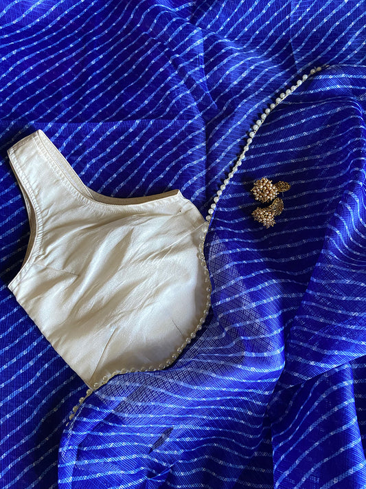 Neela Leheriya Saree