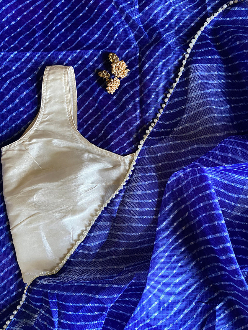 Neela Leheriya Saree