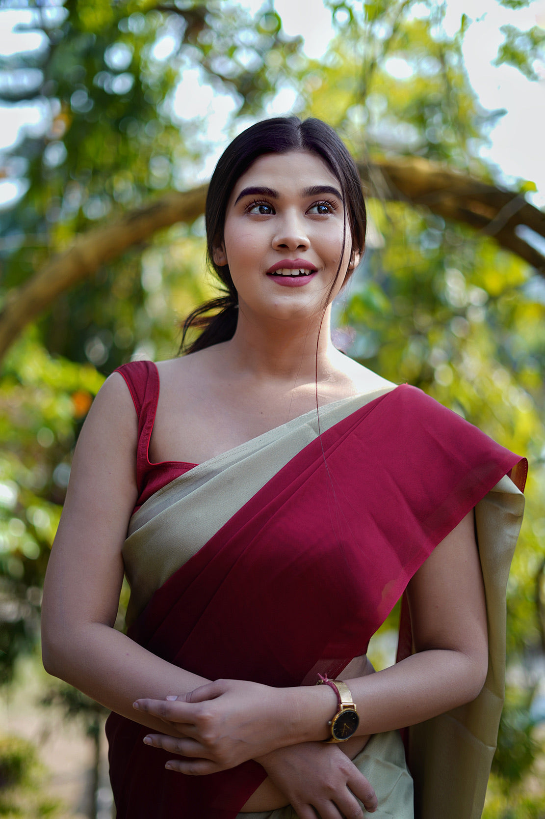 Dual Hues on Chiffon