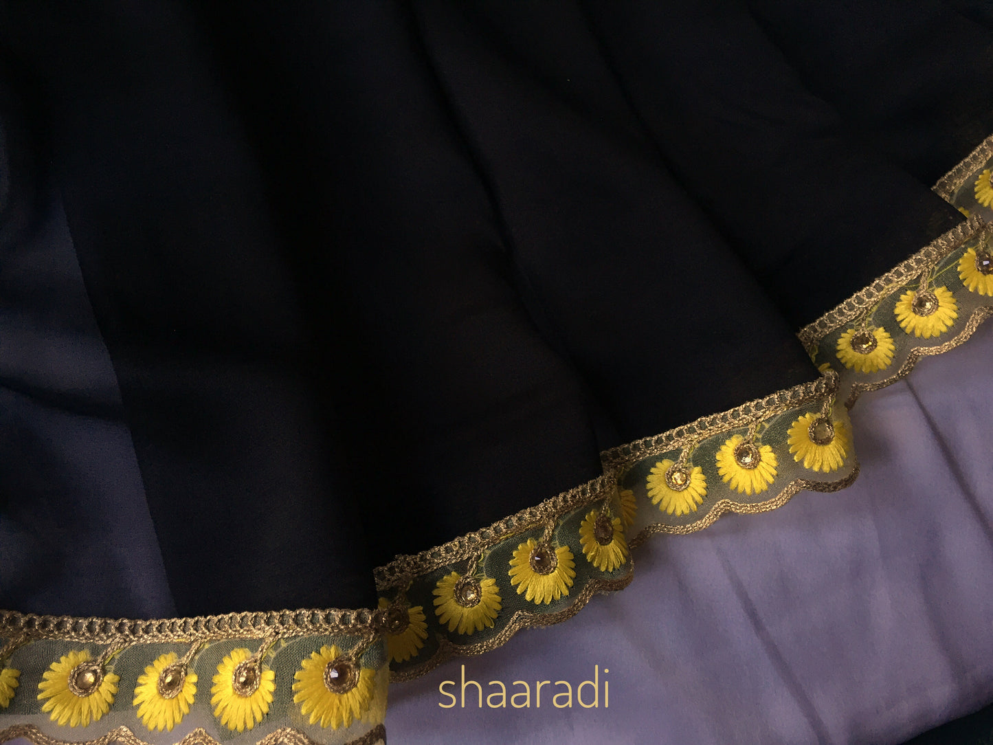 Sunflower Black Saree