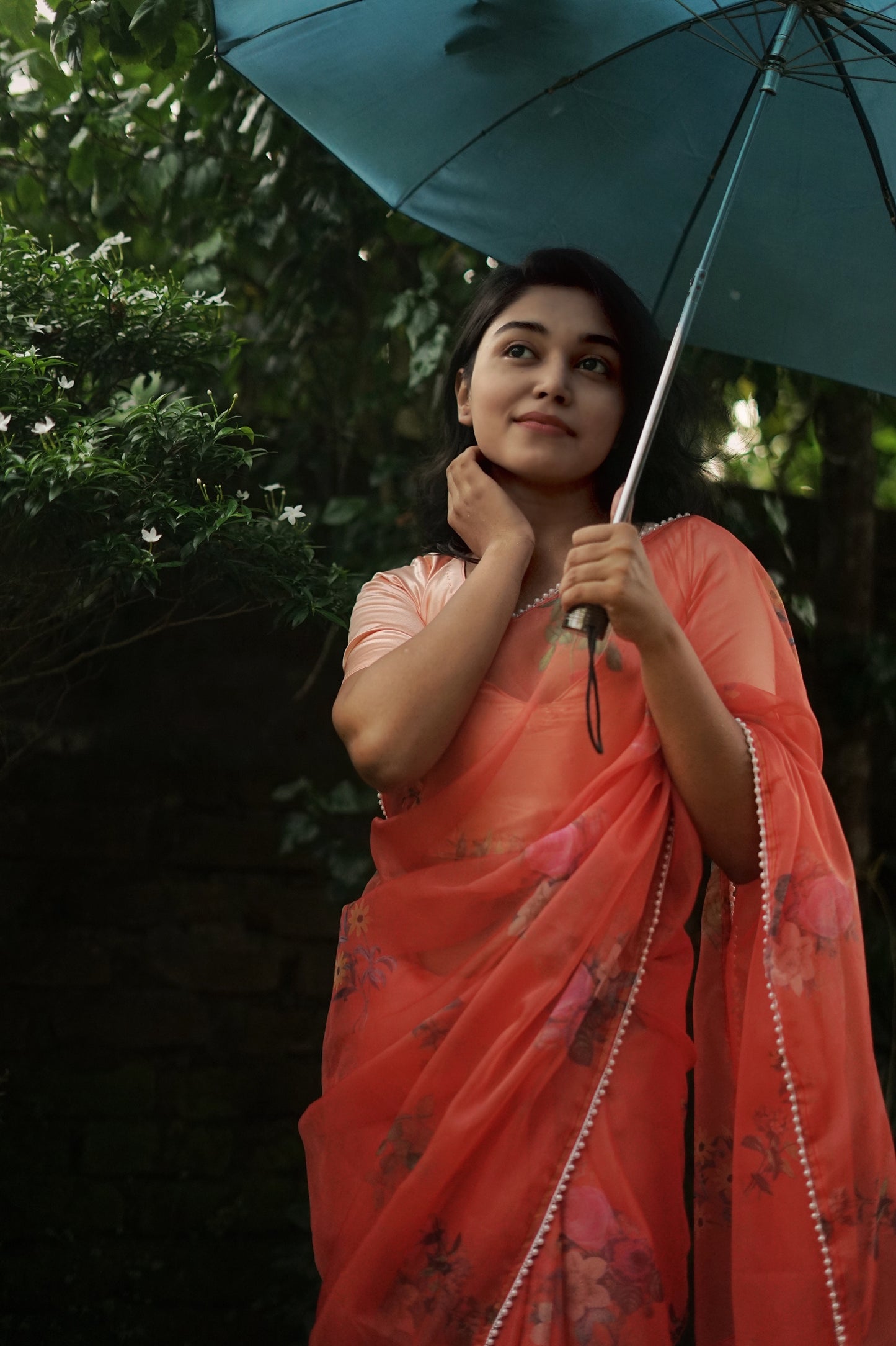 Pretty in peach Organza Saree