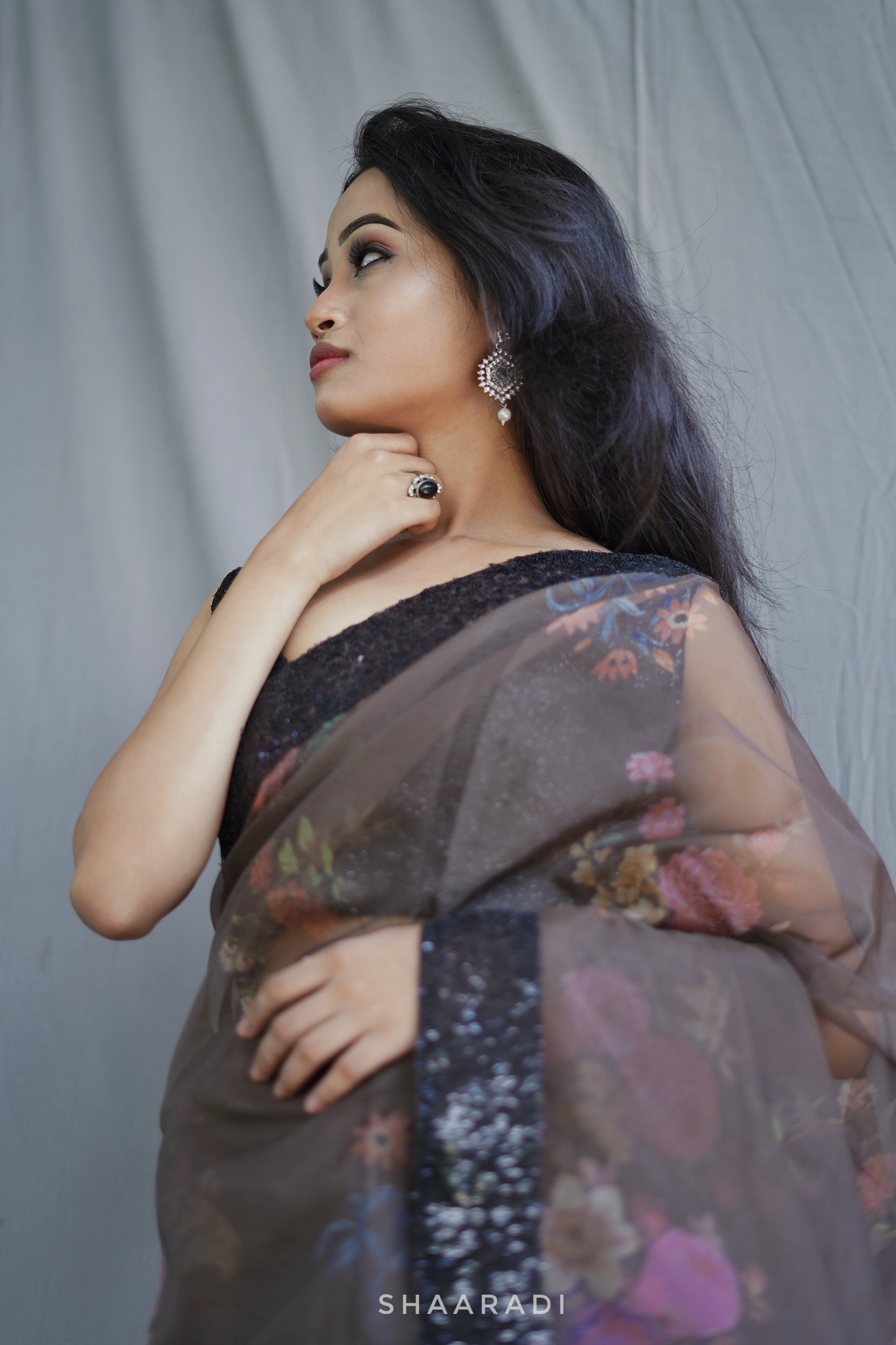 Viola Sequinned Organza Saree