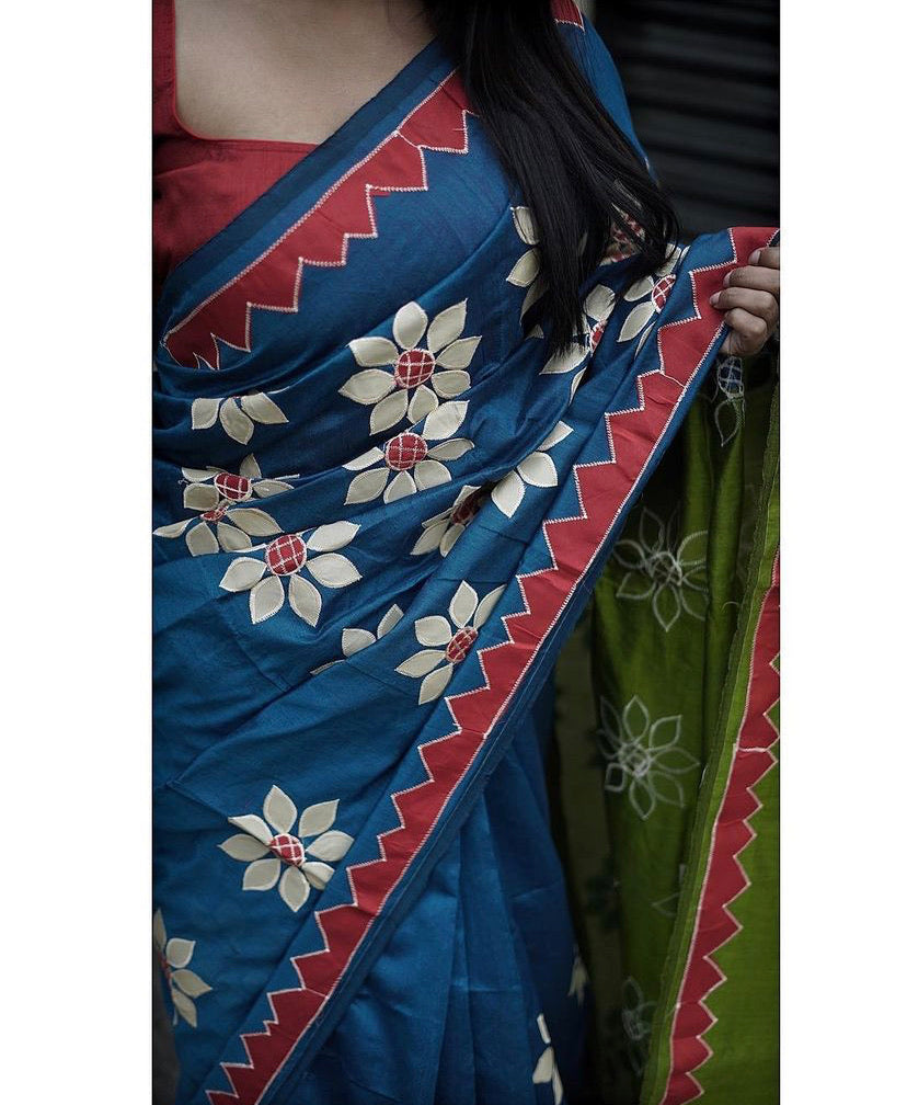 Neela Basant Saree
