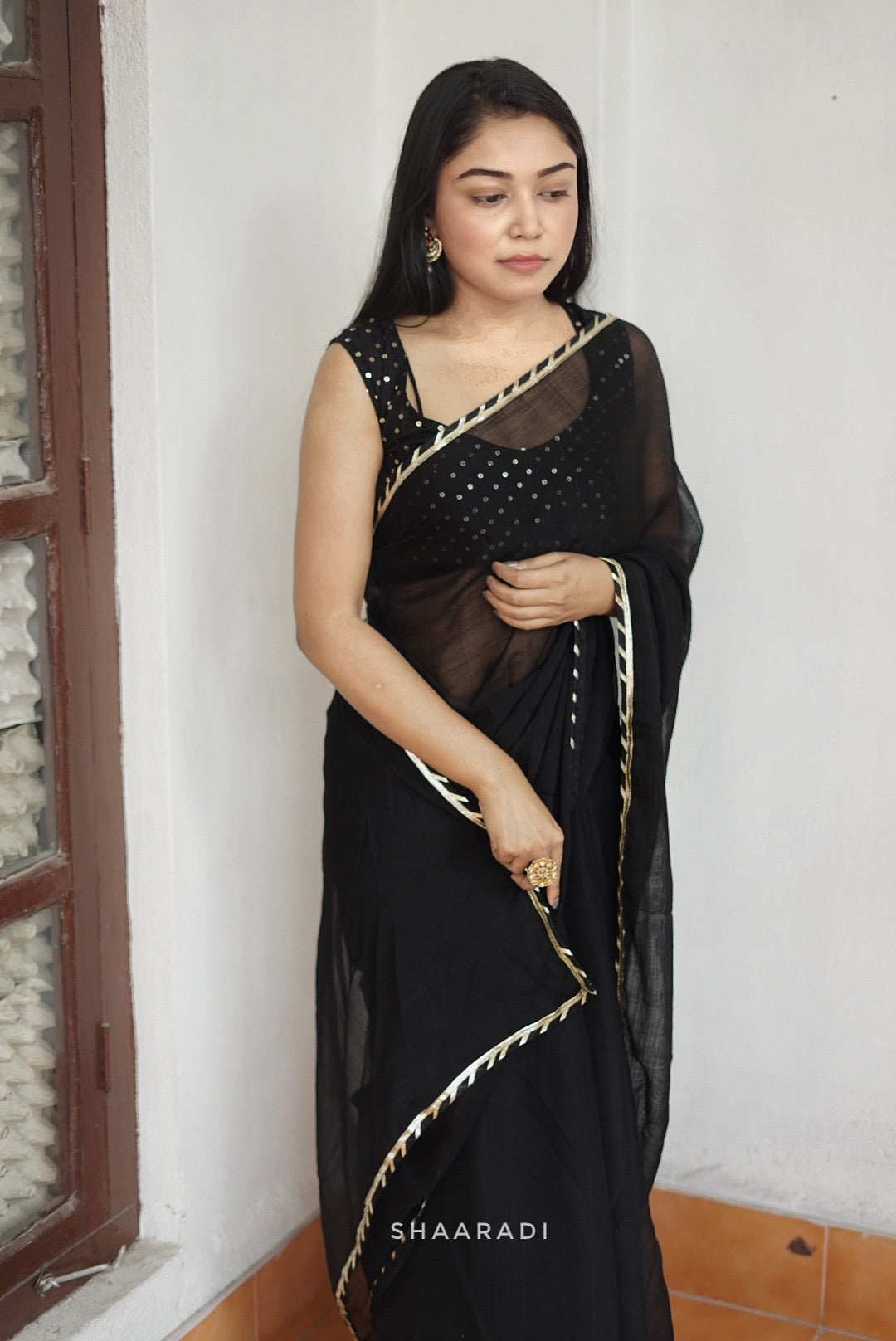Black Gota Saree