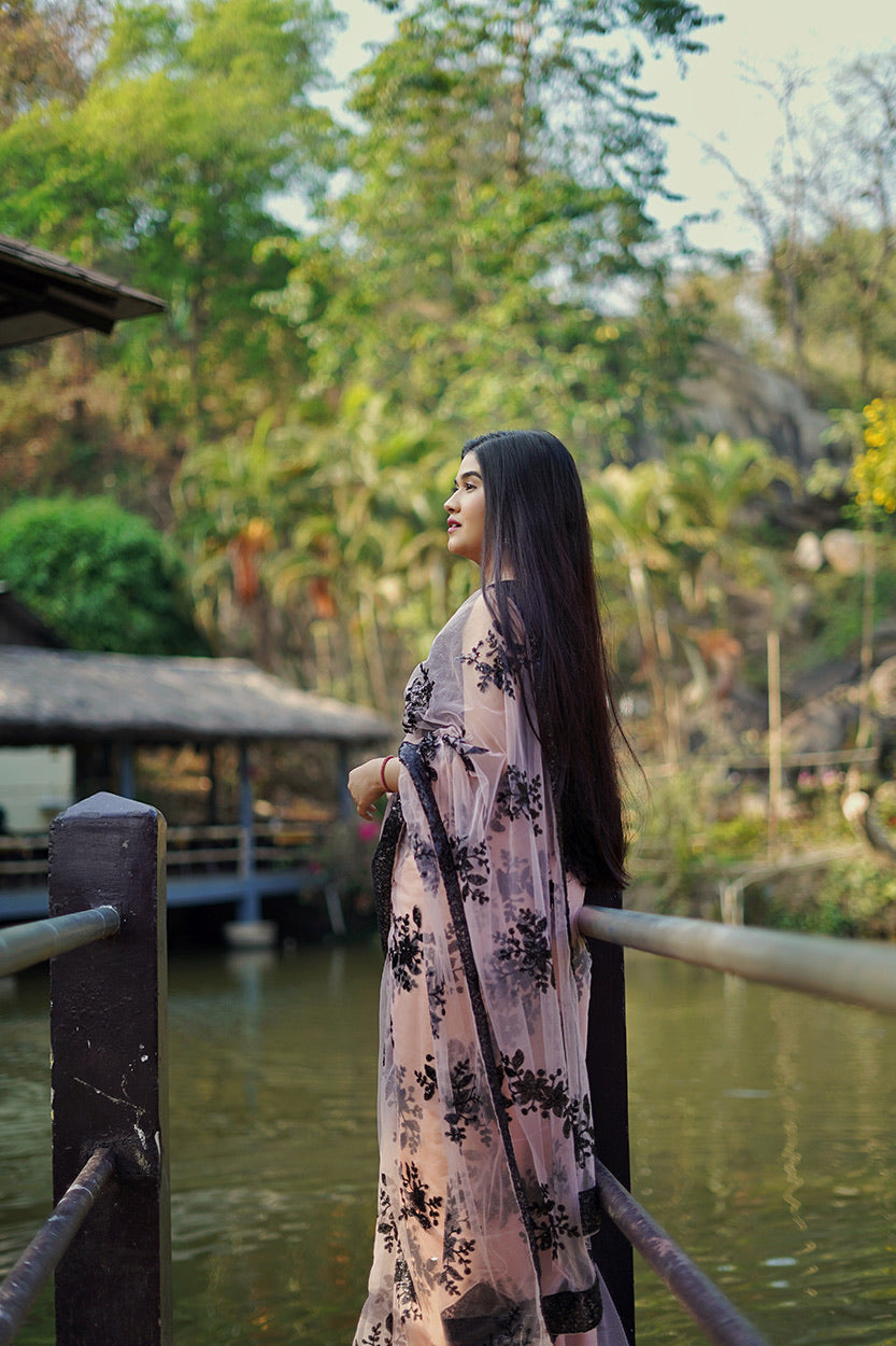 The Peach Rose Saree