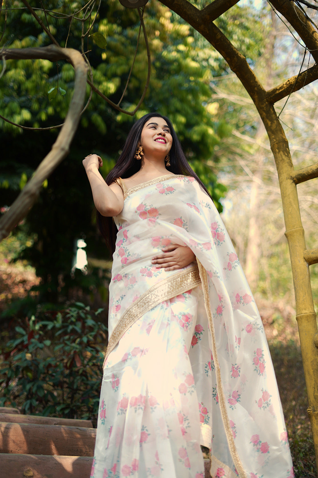 Floral Dreams Organza Saree