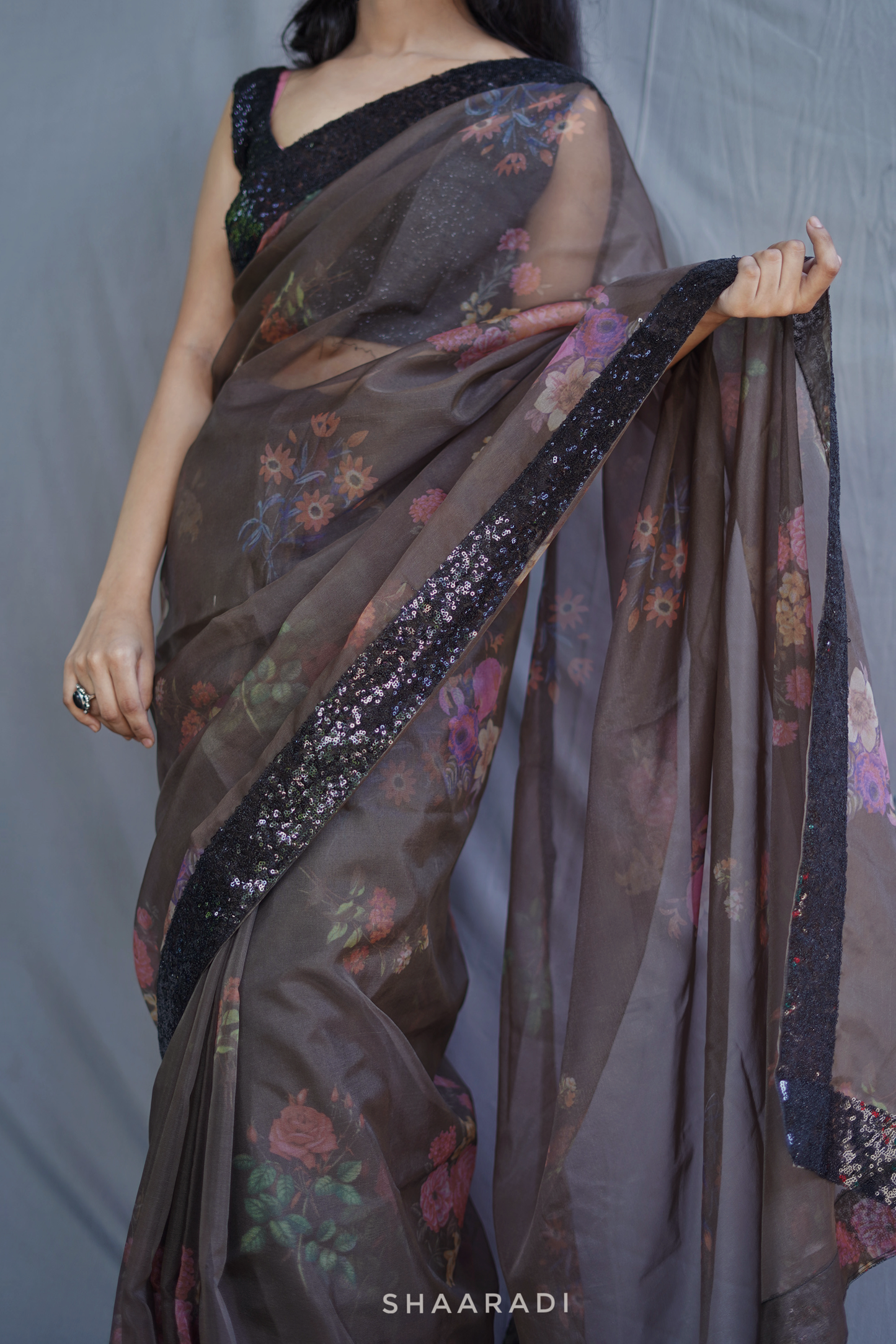 Viola Sequinned Organza Saree