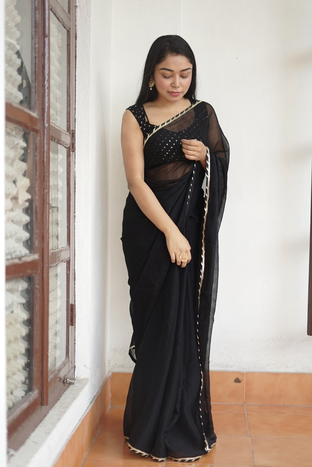 Black Gota Saree