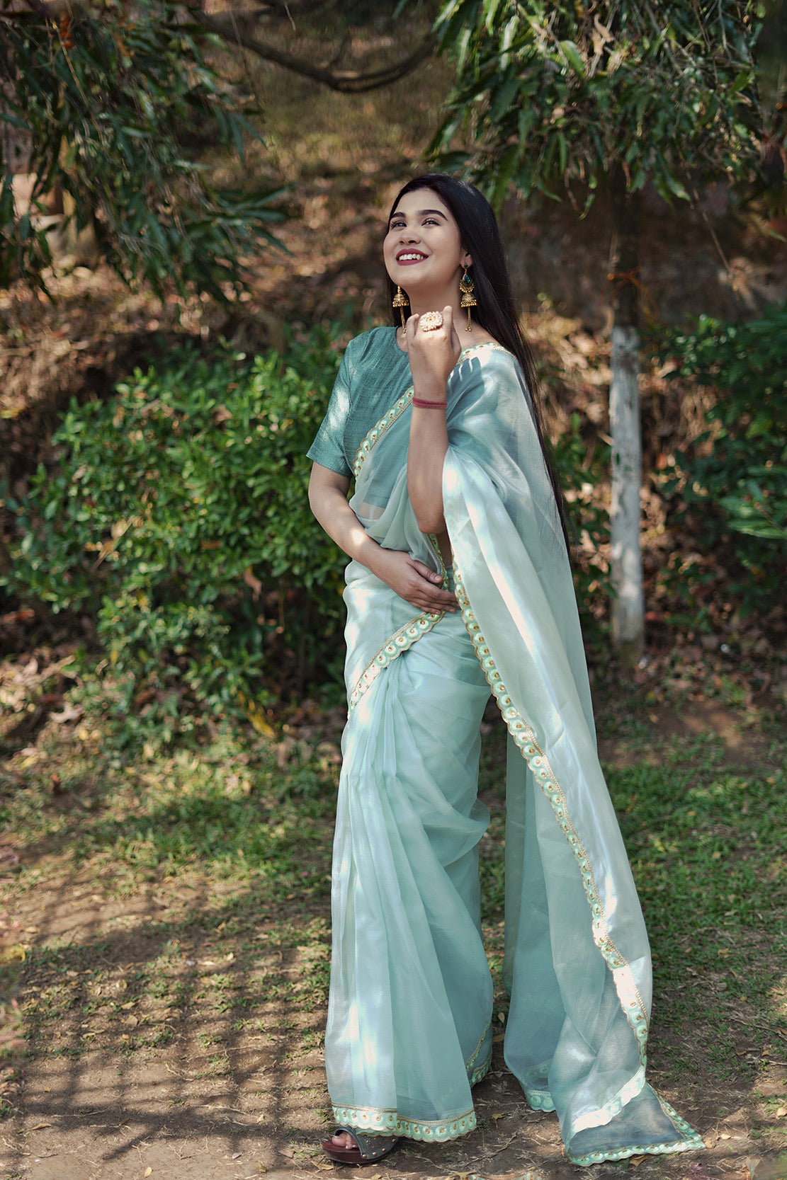 Sage Organza Saree