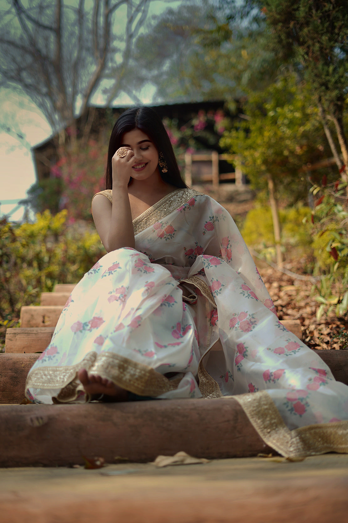 Floral Dreams Organza Saree
