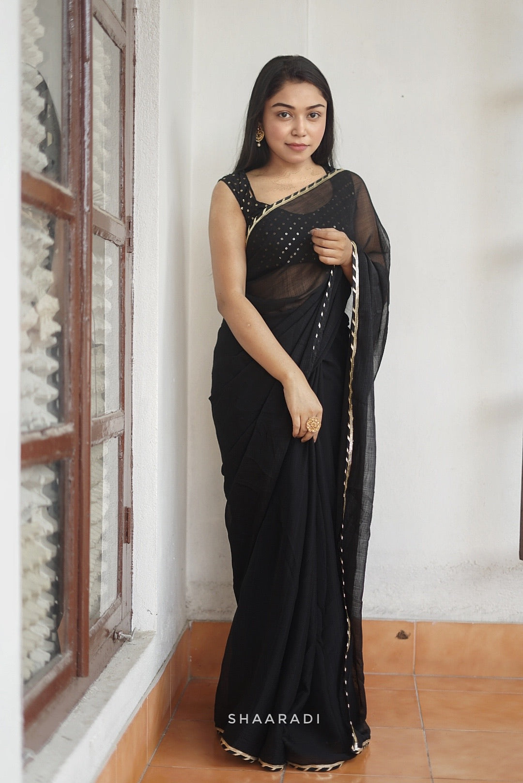 Black Gota Saree