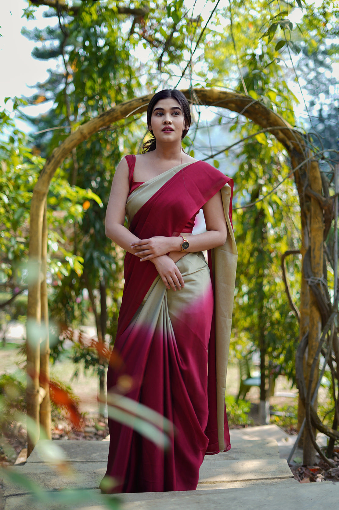 Dual Hues on Chiffon
