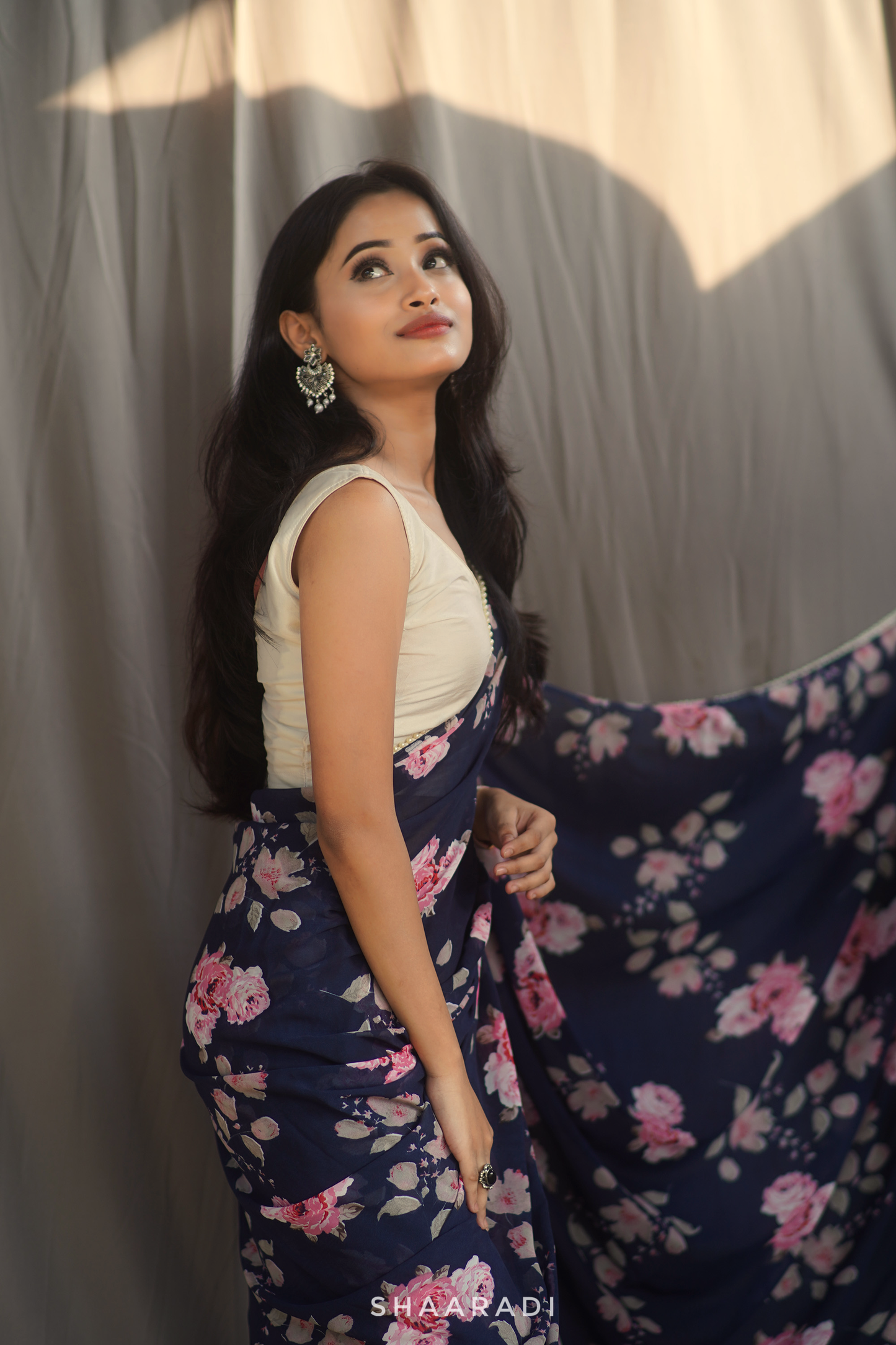 Iris Floral Saree
