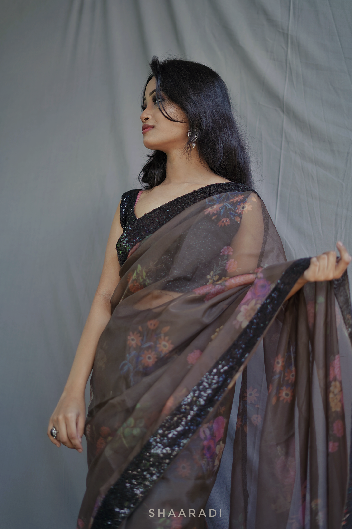 Viola Sequinned Organza Saree