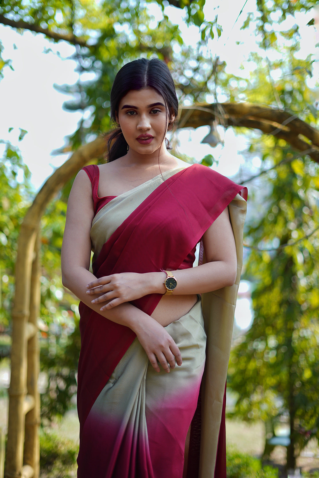 Dual Hues on Chiffon