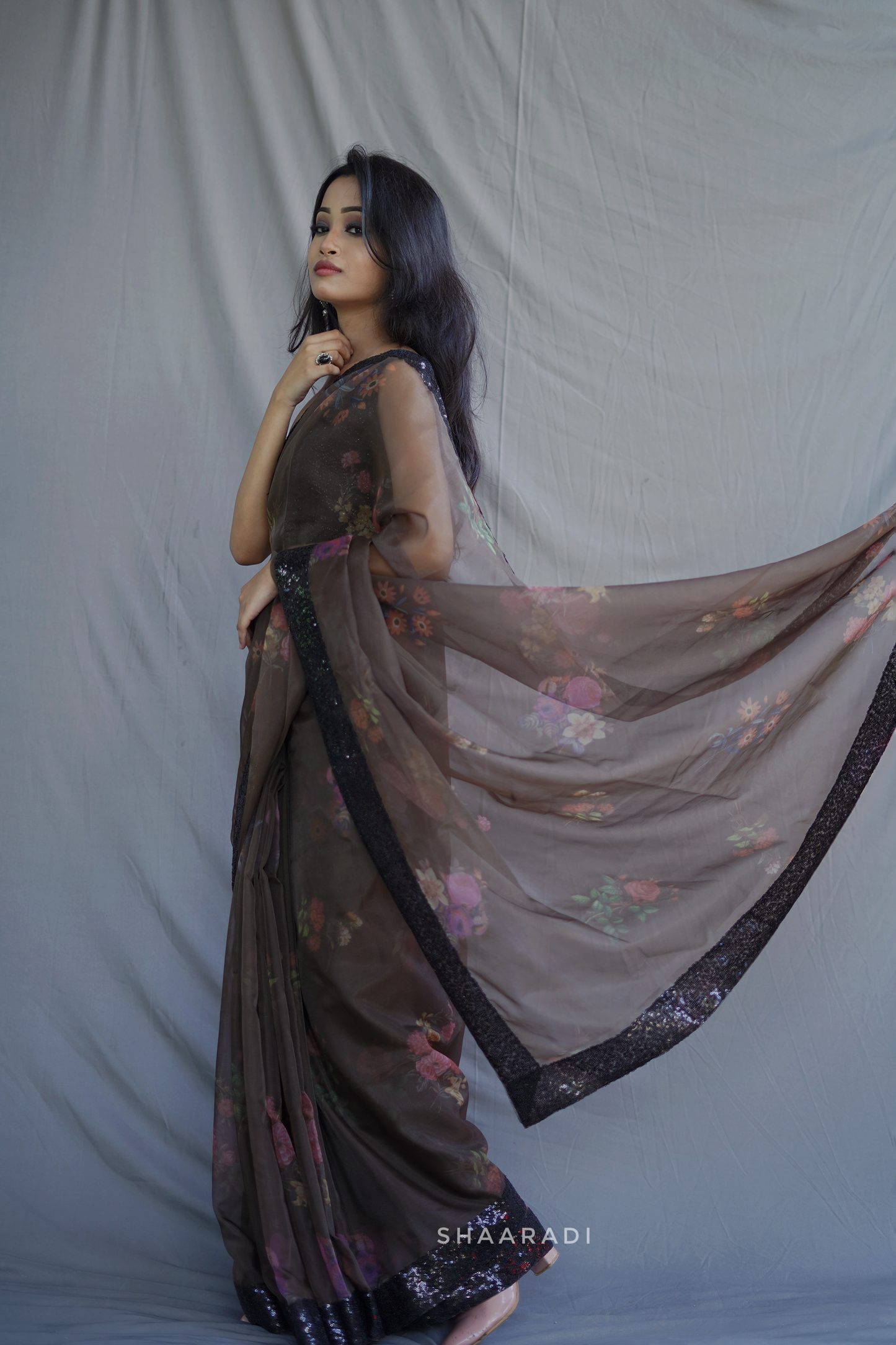 Viola Sequinned Organza Saree