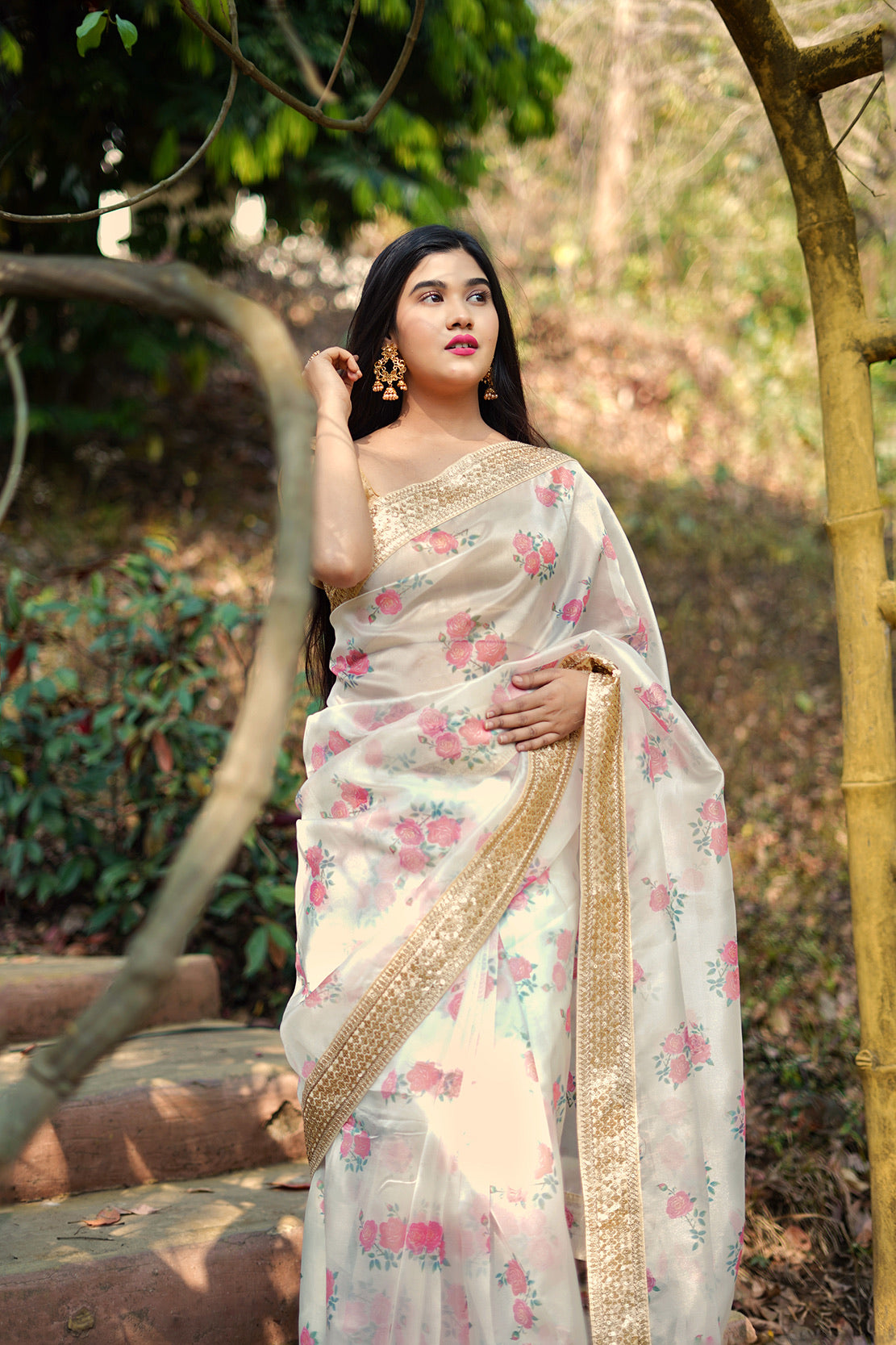 Floral Dreams Organza Saree