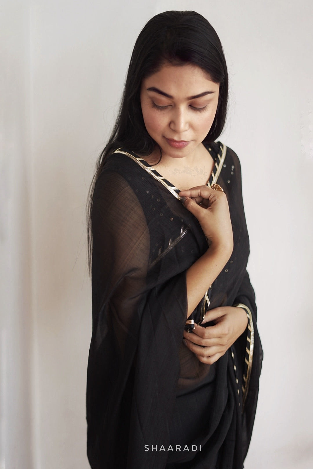 Black Gota Saree