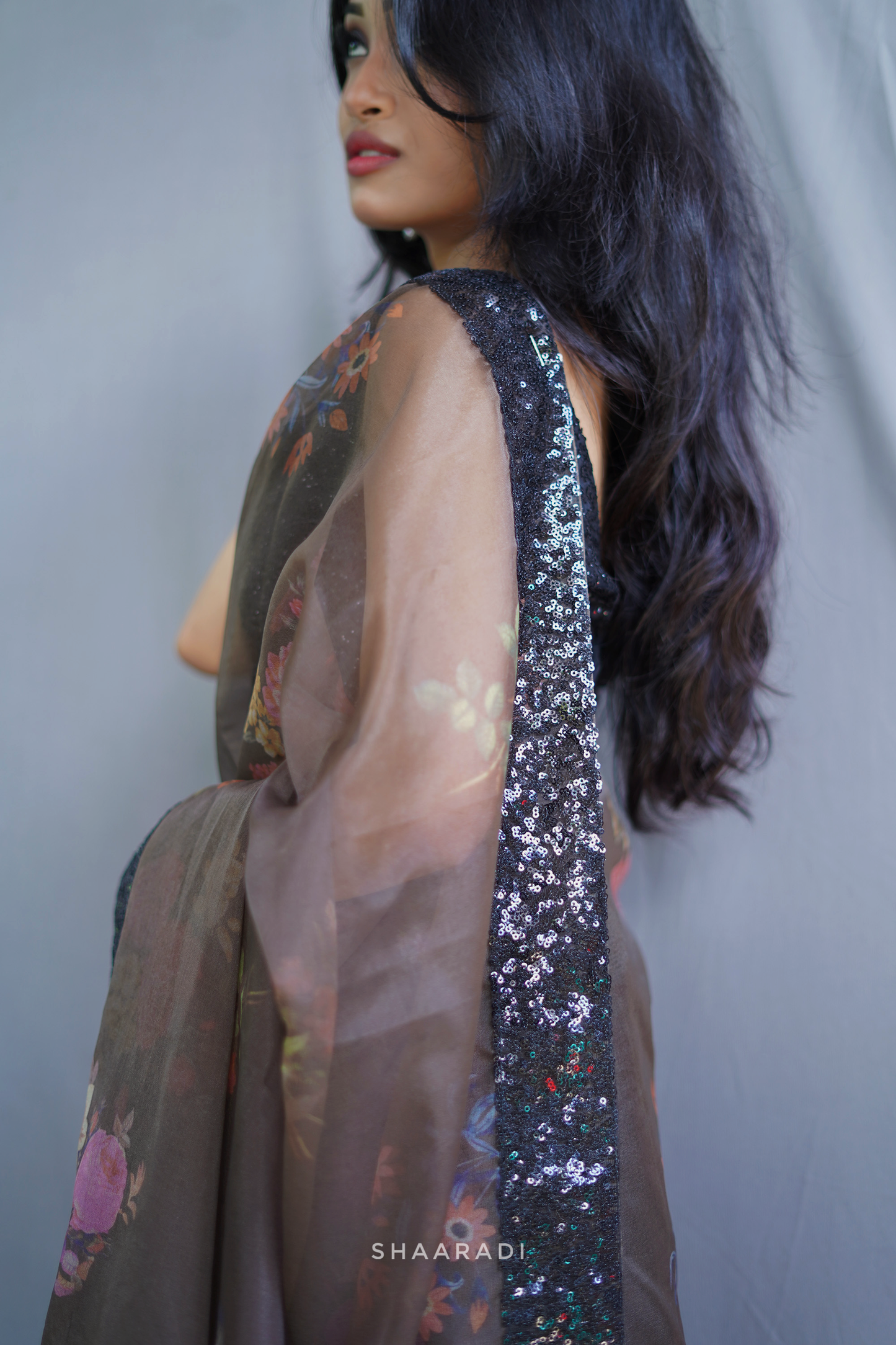 Viola Sequinned Organza Saree