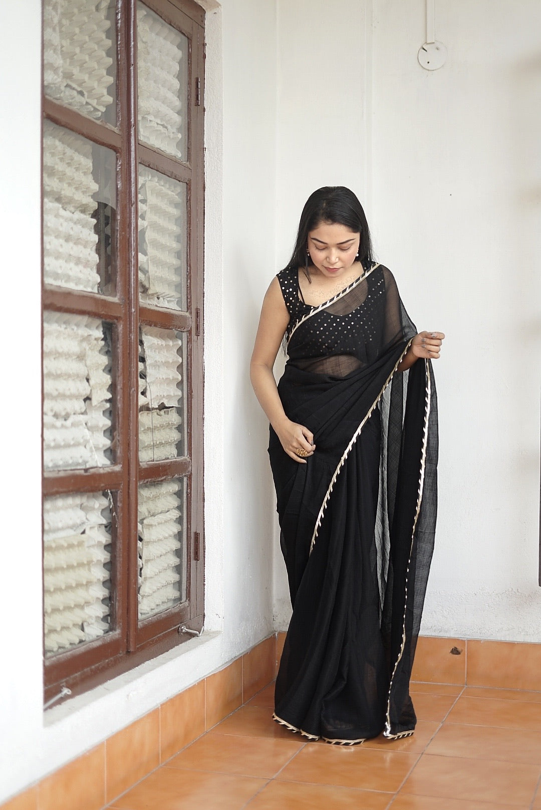 Black Gota Saree