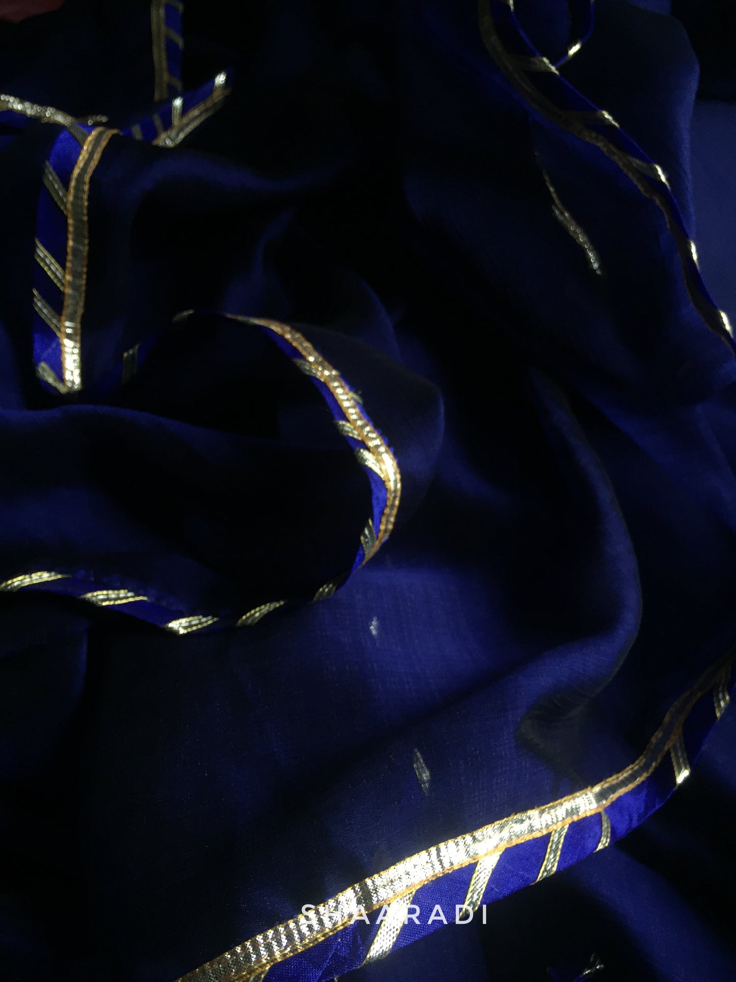 Navy Blue Gota Saree