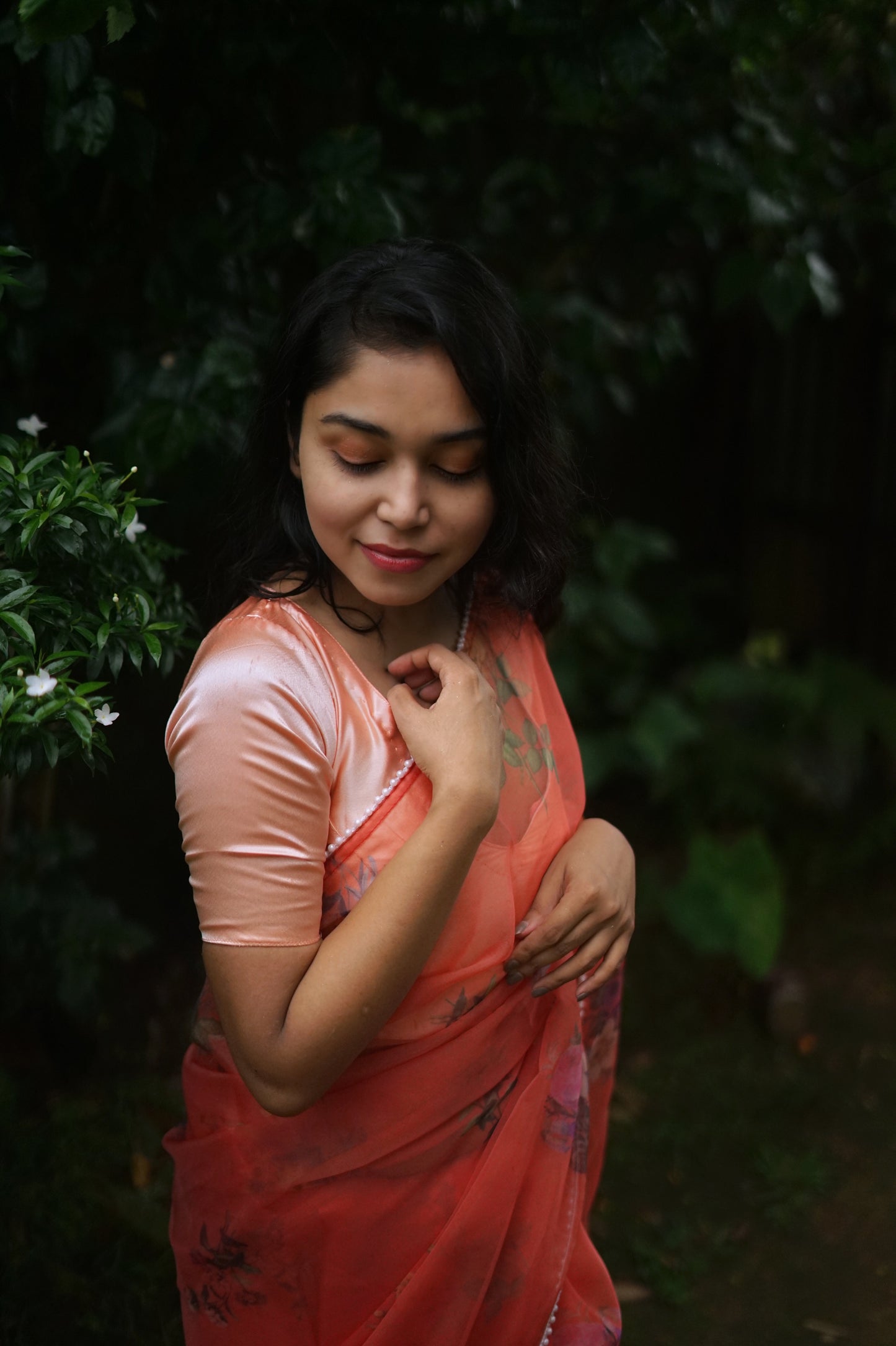 Pretty in peach Organza Saree