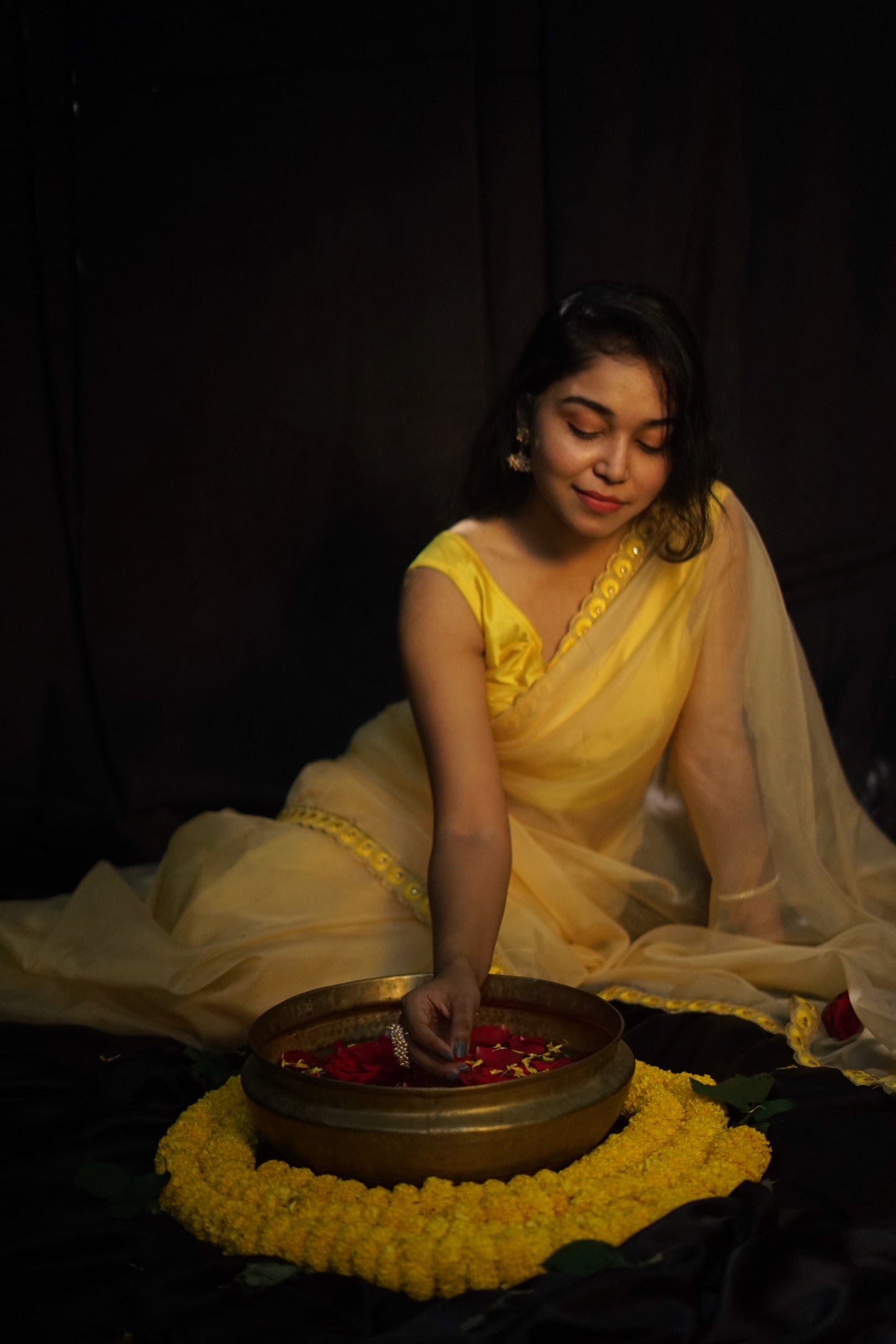 Genda Phool Organza Saree