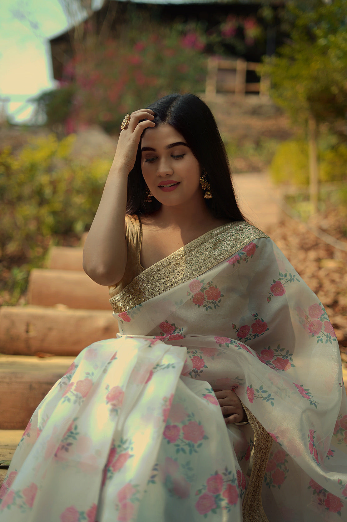 Floral Dreams Organza Saree