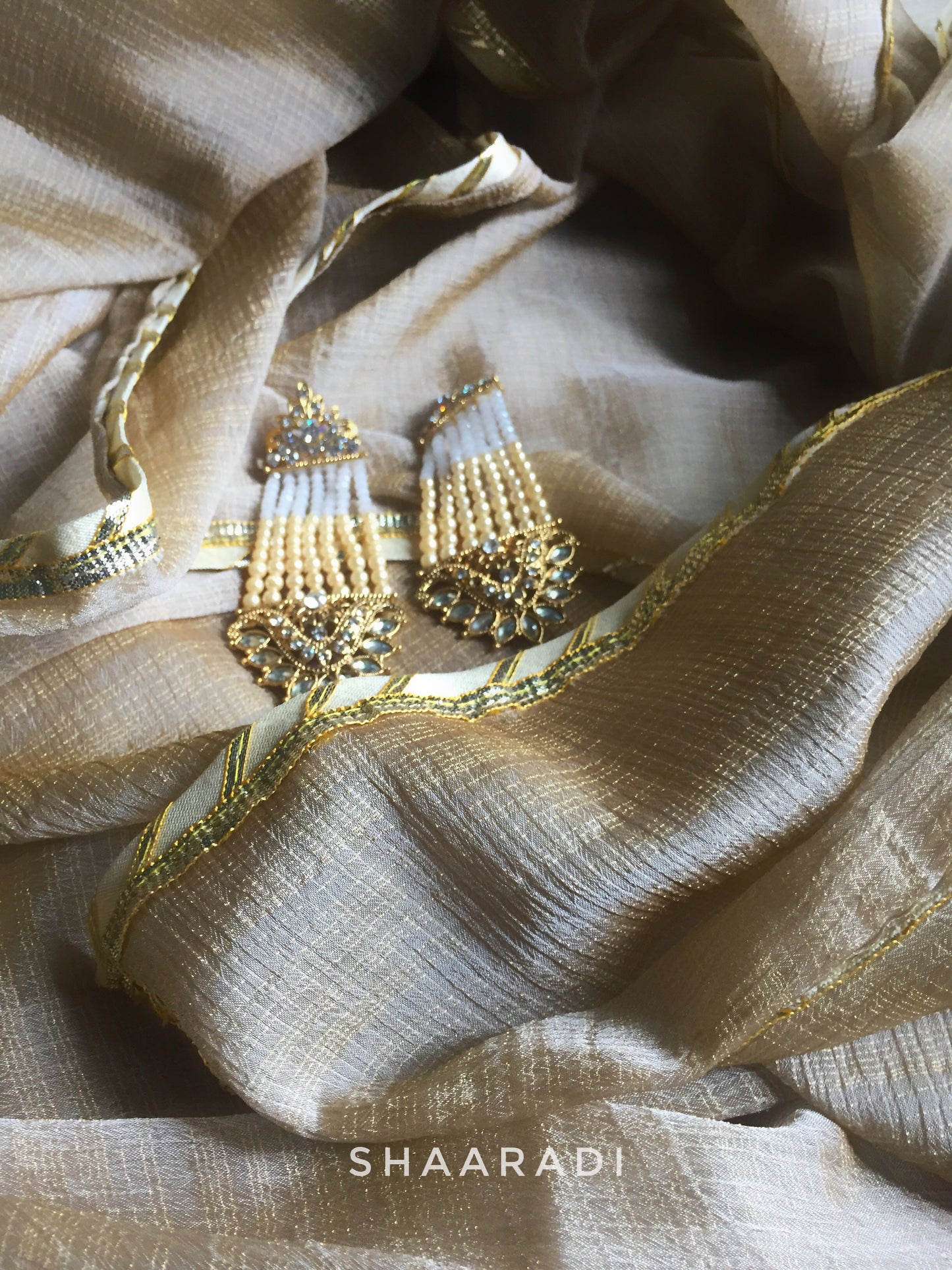 Beige Gota Saree