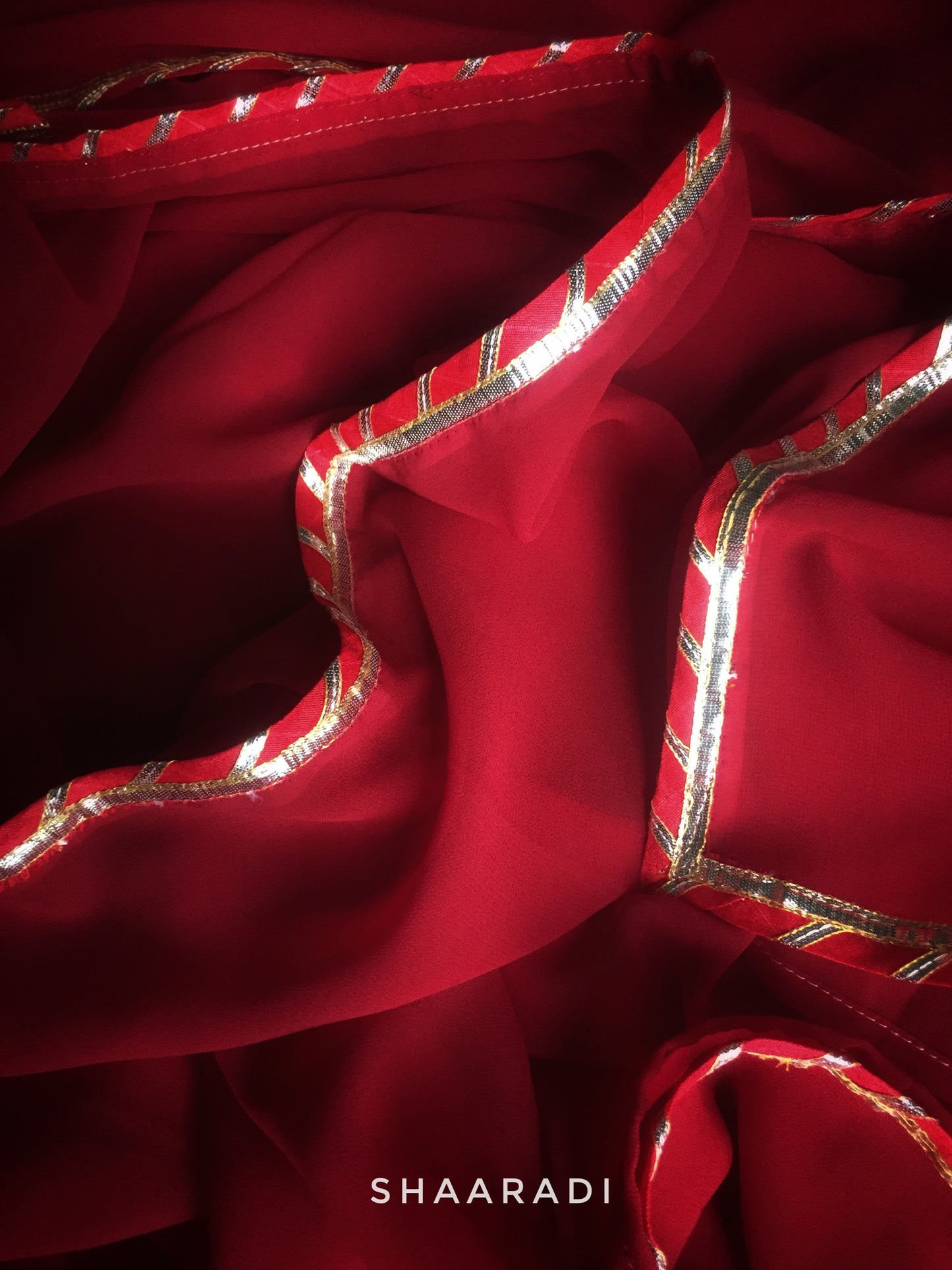Red Gota Saree