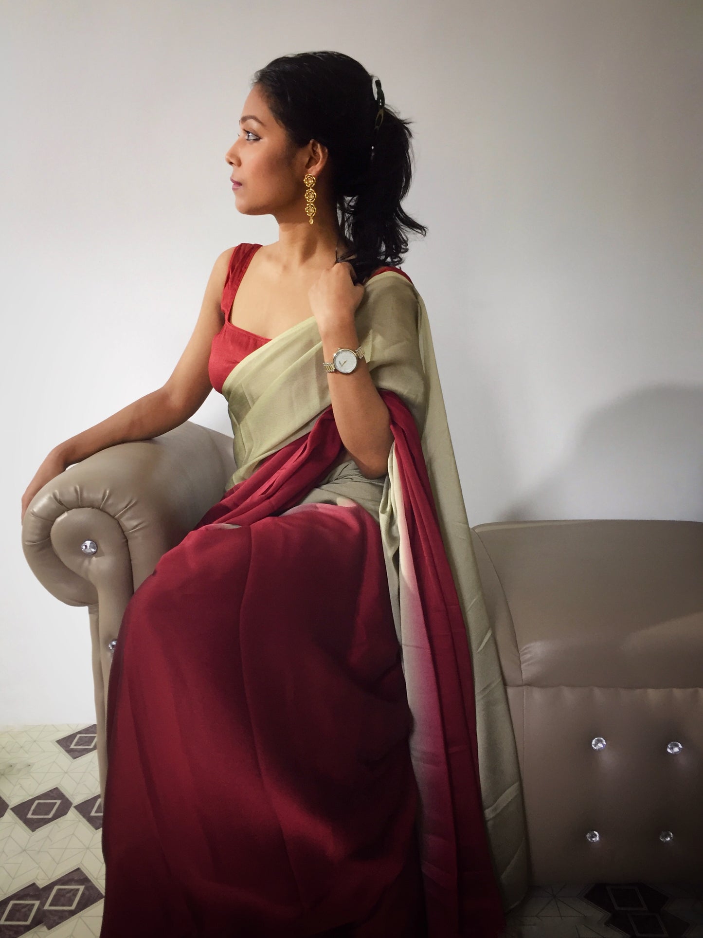Dual Hues on Chiffon