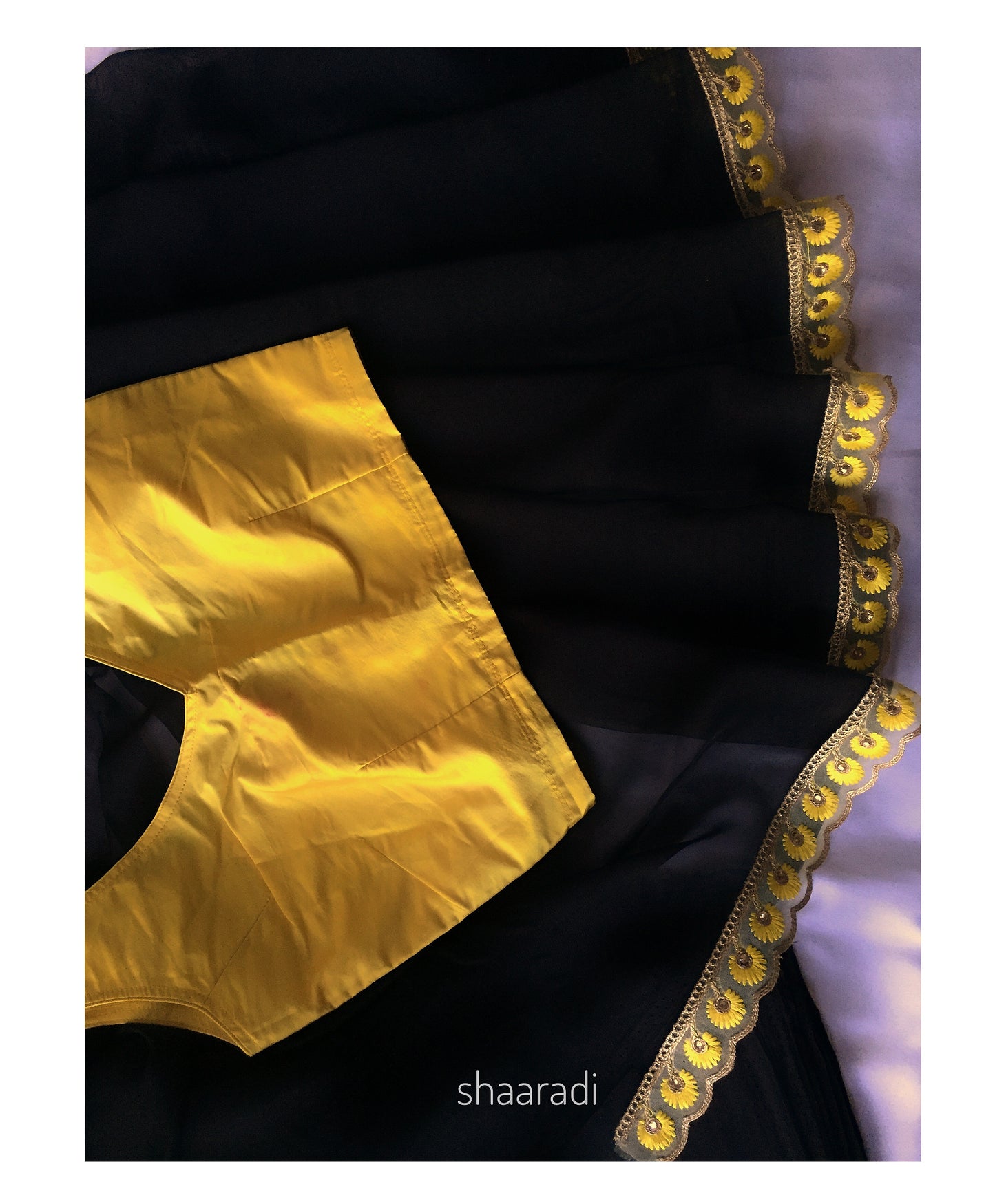 Sunflower Black Saree