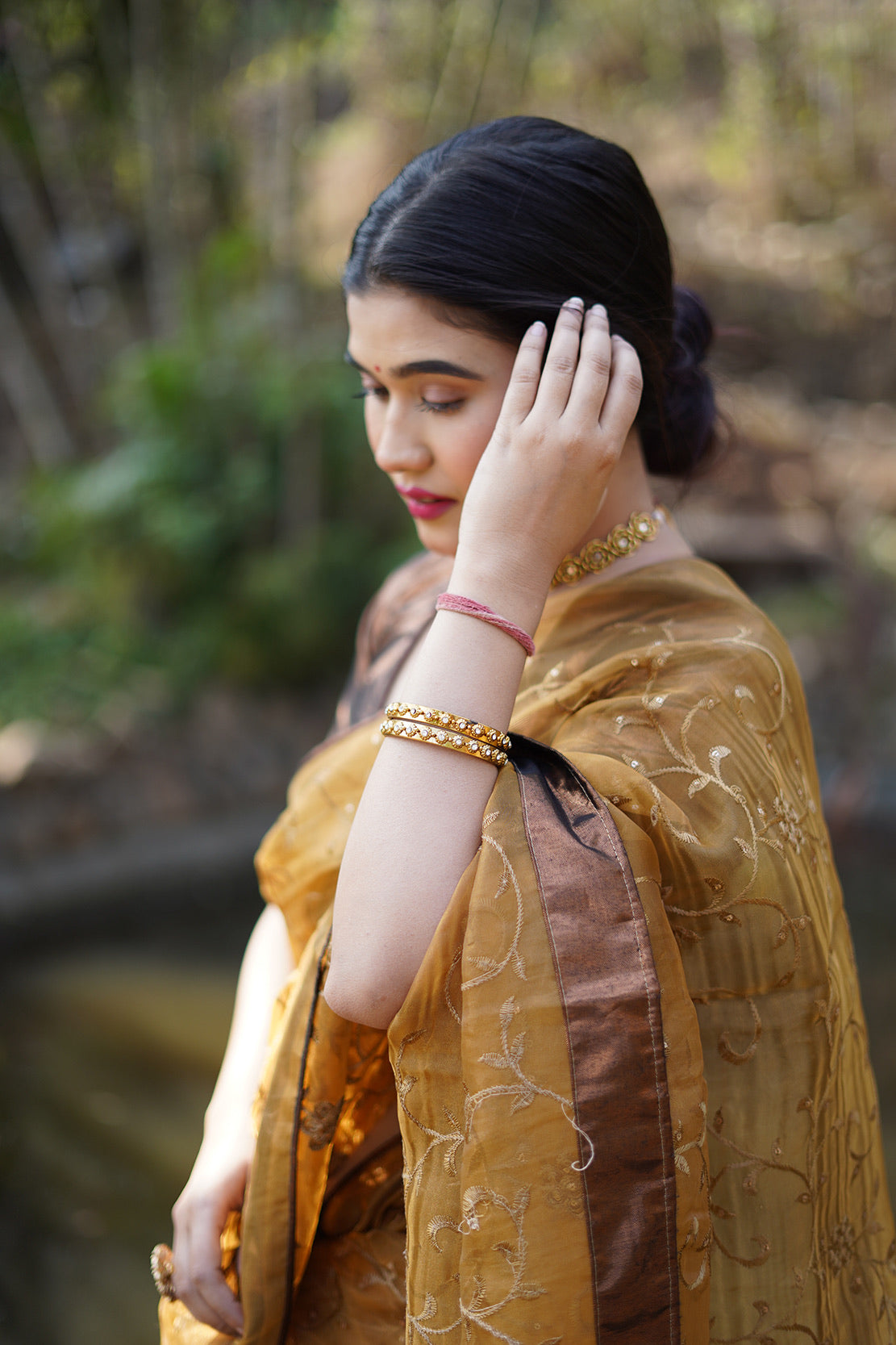 Copper Embellished Saree