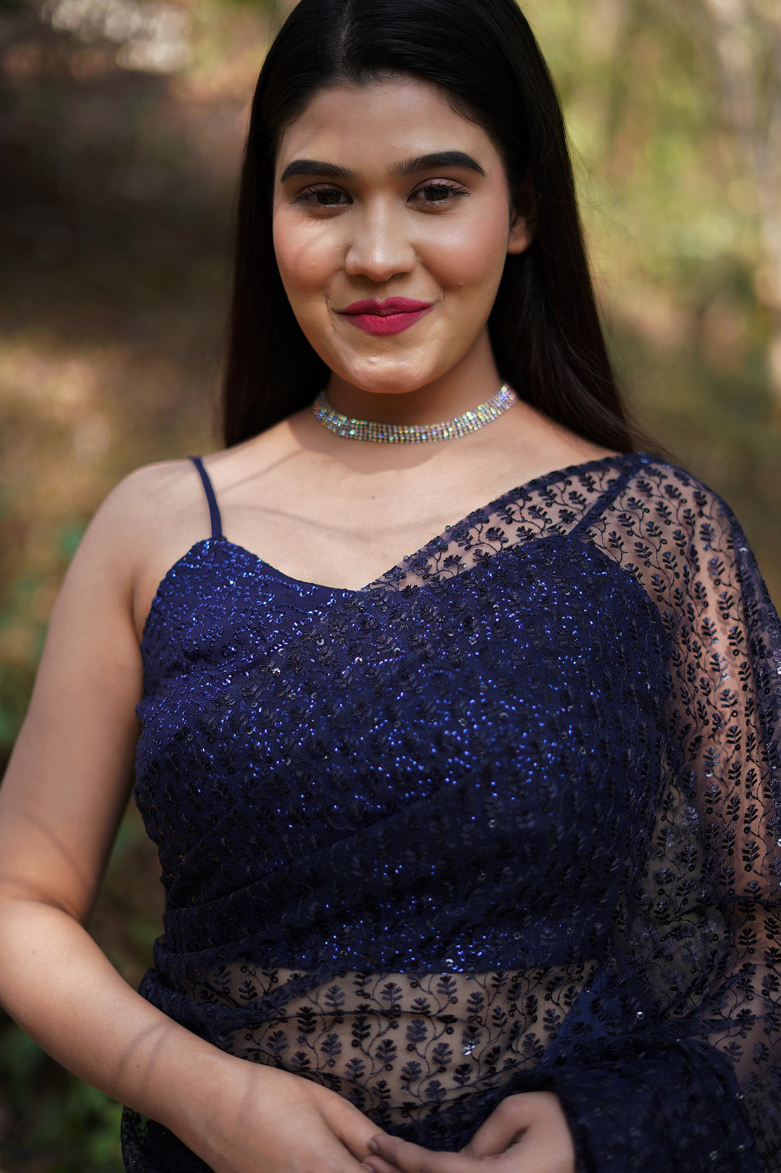 Midnight Sequinned Saree