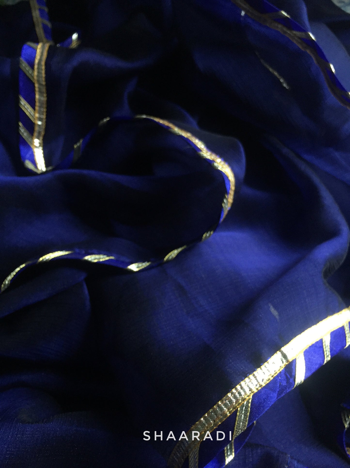 Navy Blue Gota Saree