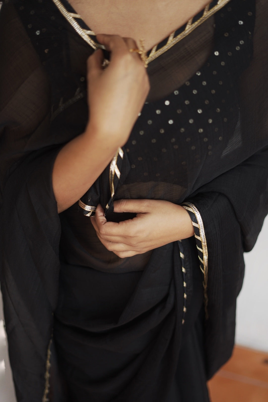 Black Gota Saree
