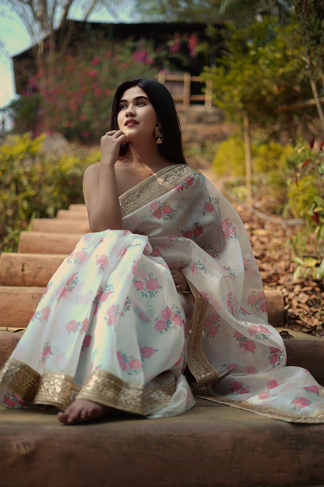 Floral Dreams Organza Saree