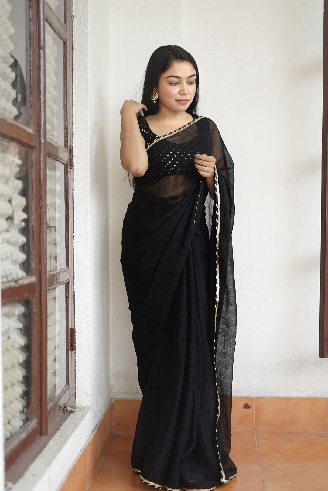 Black Gota Saree