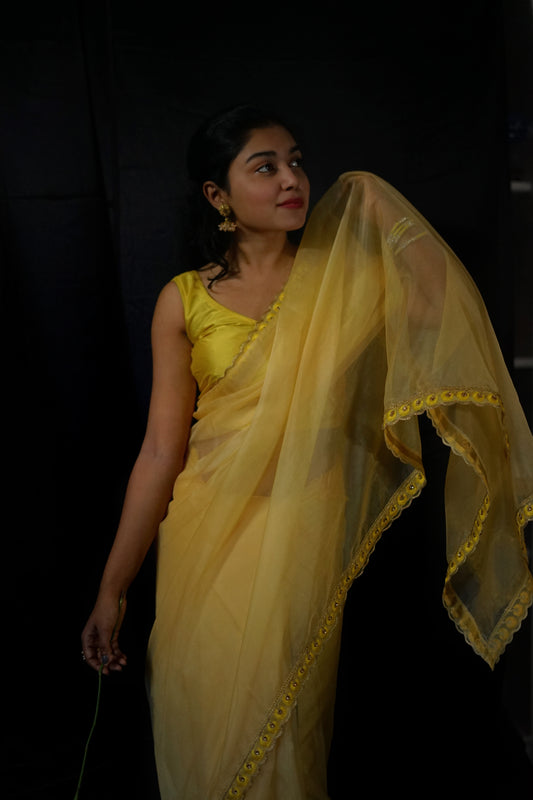 Genda Phool Organza Saree