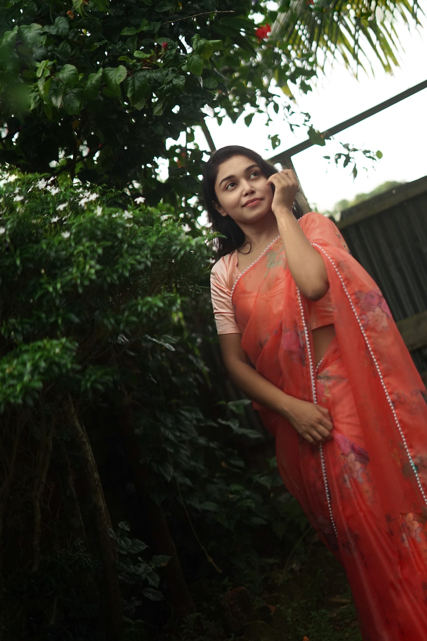 Pretty in peach Organza Saree