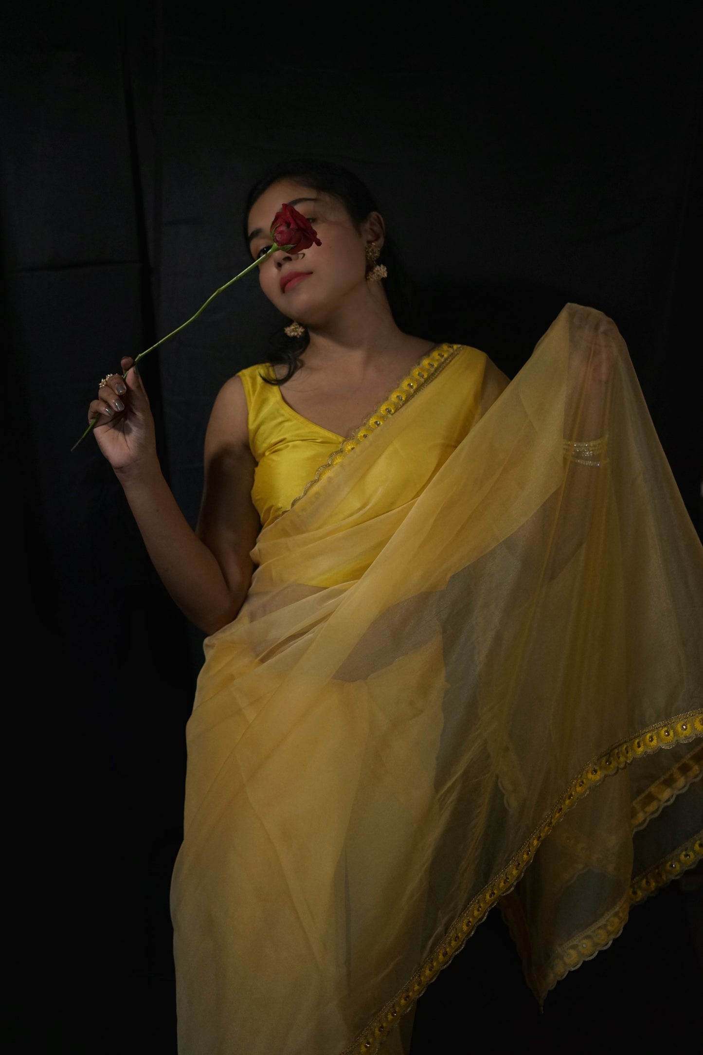 Genda Phool Organza Saree