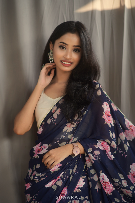 Iris Floral Saree